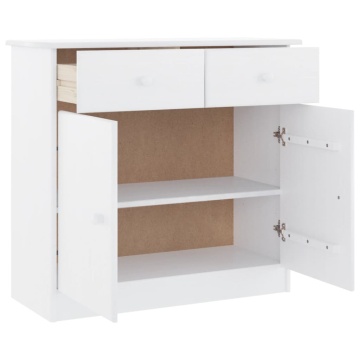 Dulap ALTA, alb, 77x35x73 cm, lemn masiv de pin - Img 4
