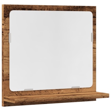 Dulap baie cu oglindă, lemn vechi, 40x11x37 cm, lemn prelucrat - Img 2