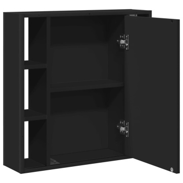 Dulap baie cu oglindă negru 60x16x60 cm lemn compozit - Img 5