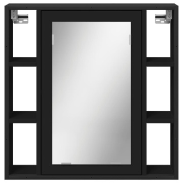 Dulap baie cu oglindă negru 60x16x60 cm lemn compozit - Img 8