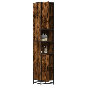 Dulap baie stejar fumuriu 35x37,5x188,5 cm lemn prelucrat/metal - Img 4