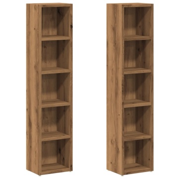 Dulap CD 2 buc. stejar artizanal 21x16x93,5 cm lemn prelucrat - Img 2