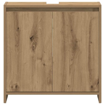 Dulap chiuvetă baie, stejar artizanal 65x33x60cm lemn prelucrat - Img 8