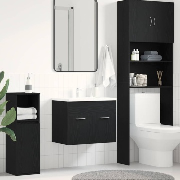 Dulap chiuvetă baie, stejar negru, 60x38,5x46cm, lemn prelucrat - Img 1