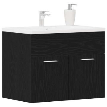Dulap chiuvetă baie, stejar negru, 60x38,5x46cm, lemn prelucrat - Img 4
