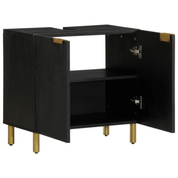 Dulap chiuveta de baie, negru, 62x33x58 cm, lemn prelucrat - Img 2