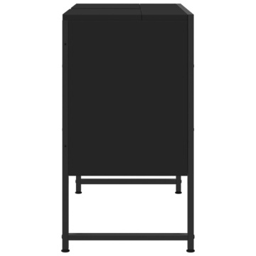 Dulap chiuveta de baie, negru, 80x33x60 cm, lemn compozit - Img 6
