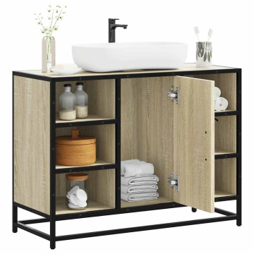 Dulap chiuveta de baie, stejar sonoma, 80x33x60cm lemn compozit - Img 1