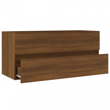 Dulap chiuvetă, stejar maro, 100x38,5x45 cm, lemn prelucrat - Img 4