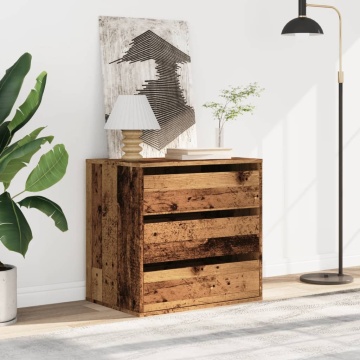 Dulap colț cu sertare lemn vechi 60x41x58 cm lemn prelucrat - Img 3