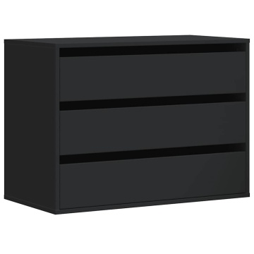 Dulap colț cu sertare negru 80x41x58 cm lemn prelucrat - Img 2