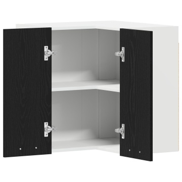 Dulap colțar suspendat - Stejar negru - 57x57x60 cm - Fabricat din lemn prelucrat - Img 4