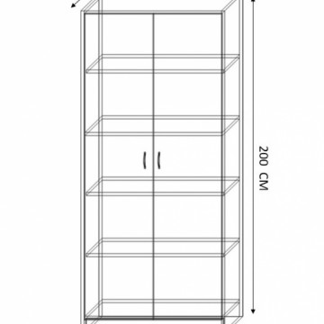 Dulap cu 2 Usi si 4 Rafturi , Culoare Alb, Feronerie Premium, Pal de 18mm - Img 3