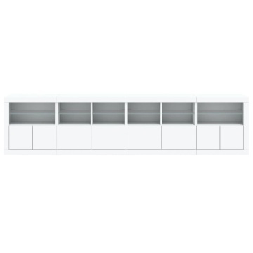 Dulap cu lumini LED, alb, 283x37x67 cm - Img 6