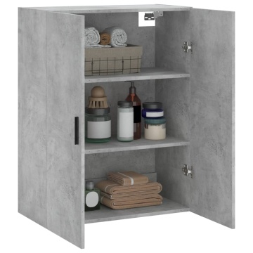Dulap cu montaj pe perete, gri beton, 69,5x34x90 cm - Img 8