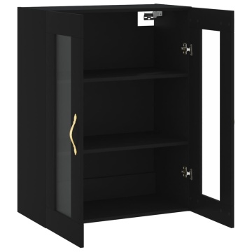 Dulap cu montaj pe perete, negru, 69,5x34x90 cm - Img 5