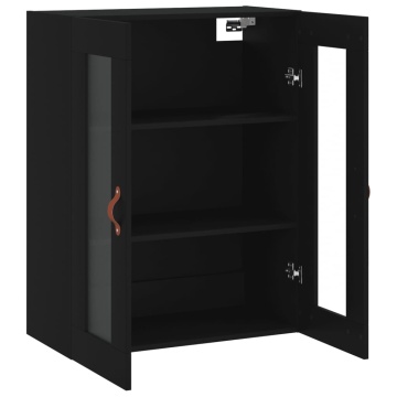 Dulap cu montaj pe perete, negru, 69,5x34x90 cm - Img 6