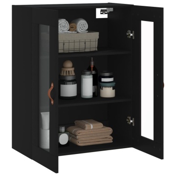 Dulap cu montaj pe perete, negru, 69,5x34x90 cm - Img 8