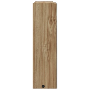 Dulap cu oglindă de baie cu LED, stejar, 45x13x52 cm - Img 6