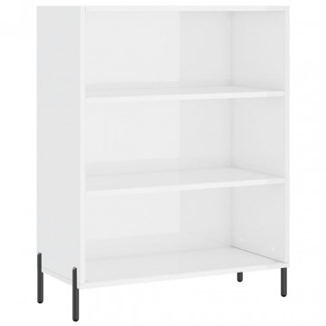 Dulap cu rafturi alb extralucios 69,5x32,5x90 cm lemn compozit - Img 2