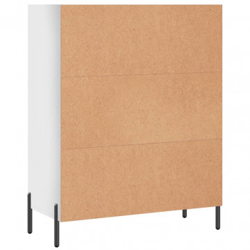 Dulap cu rafturi alb extralucios 69,5x32,5x90 cm lemn compozit - Img 5