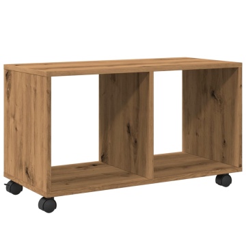 Dulap cu roți, stejar artizanal, 72x33x42,5 cm, lemn prelucrat - Img 6