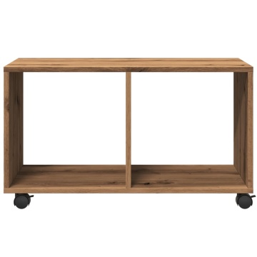Dulap cu roți, stejar artizanal, 72x33x42,5 cm, lemn prelucrat - Img 8