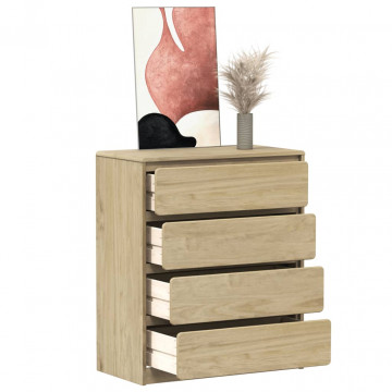 Dulap cu sertar SAUDA stejar, 76,5x39x91 cm, lemn masiv de pin - Img 1