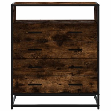 Dulap cu sertar, stejar fumuriu, 70x41x70 cm, lemn prelucrat - Img 4