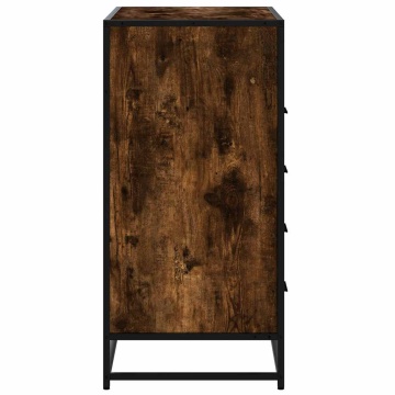 Dulap cu sertar, stejar fumuriu, 70x41x70 cm, lemn prelucrat - Img 5