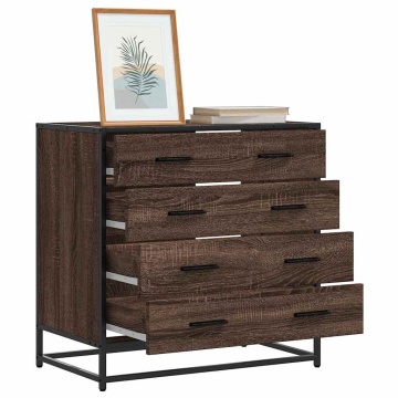 Dulap cu sertar, stejar maro, 70x41x70 cm, lemn prelucrat - Img 1