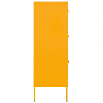 Dulap cu sertare, galben muștar, 80x35x101,5 cm, oțel - Img 4