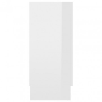 Dulap cu vitrină, alb extralucios, 120 x 30,5 x 70 cm, PAL - Img 6