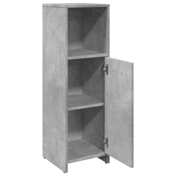 Dulap de baie, gri beton, 30 x 30 x 95 cm, PAL - Img 6