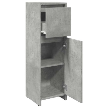 Dulap de baie, gri beton, 30 x 30 x 95 cm, PAL - Img 7