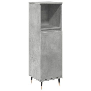 Dulap de baie, gri beton, 30x30x100 cm, lemn prelucrat - Img 2