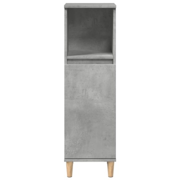 Dulap de baie, gri beton, 30x30x100 cm, lemn prelucrat - Img 4