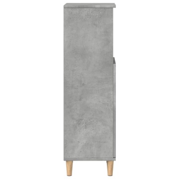 Dulap de baie, gri beton, 30x30x100 cm, lemn prelucrat - Img 5