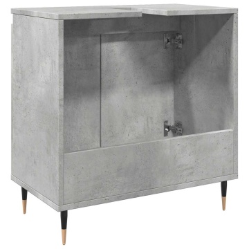 Dulap de baie, gri beton, 58x33x60 cm, lemn prelucrat - Img 5