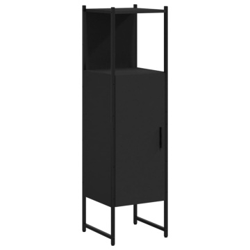 Dulap de baie, negru, 33x33x120,5 cm, lemn prelucrat - Img 2