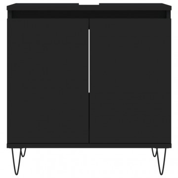Dulap de baie, negru, 58x33x60 cm, lemn prelucrat - Img 4