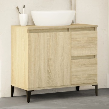 Dulap de baie, stejar sonoma, 65x33x60 cm, lemn prelucrat - Img 1