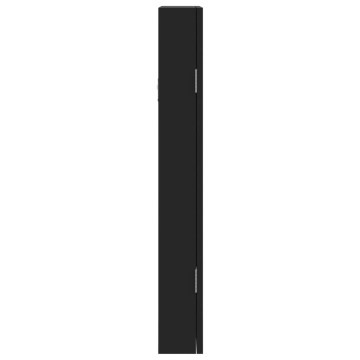 Dulap de bijuterii cu oglindă de perete, negru, 30x8,5x67 cm - Img 5