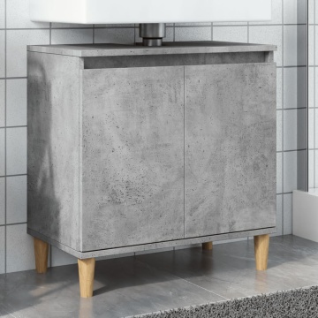 Dulap de chiuvetă, gri beton, 58x33x60 cm, lemn prelucrat - Img 1
