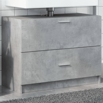 Dulap de chiuvetă, gri beton, 78x37x59 cm, lemn prelucrat - Img 1