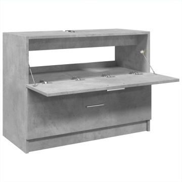 Dulap de chiuvetă, gri beton, 78x37x59 cm, lemn prelucrat - Img 8
