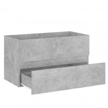 Dulap de chiuvetă, gri beton, 80x38,5x45 cm, PAL - Img 4