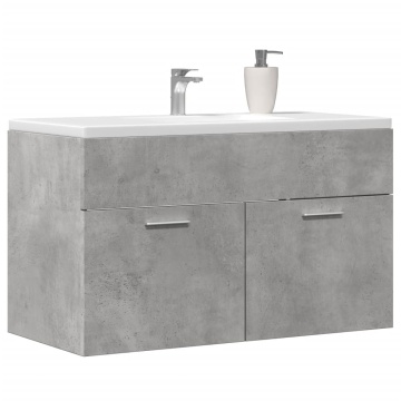 Dulap de chiuvetă, gri beton, 80x38,5x46 cm, PAL - Img 3