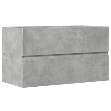 Dulap de chiuvetă, gri beton, 90x38,5x45 cm, lemn prelucrat - Img 2