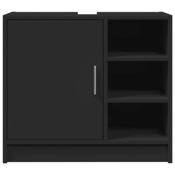 Dulap de chiuvetă, negru, 63x29x55 cm, lemn prelucrat - Img 4